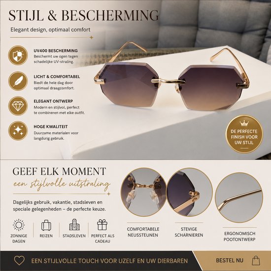 Randloze Zonnebril met UV400 Bescherming Unisex — afbeelding 5
