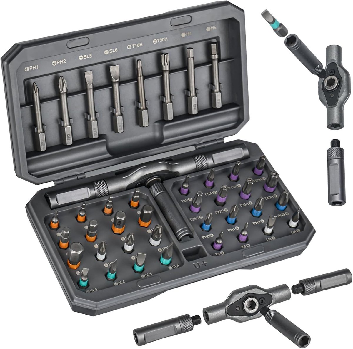 Complete 42-in-1 Schroevendraaierset met Magnetische Bits en Verwijderbare Ratelhandgreep voor Krappe Ruimtes en Precisiewerk