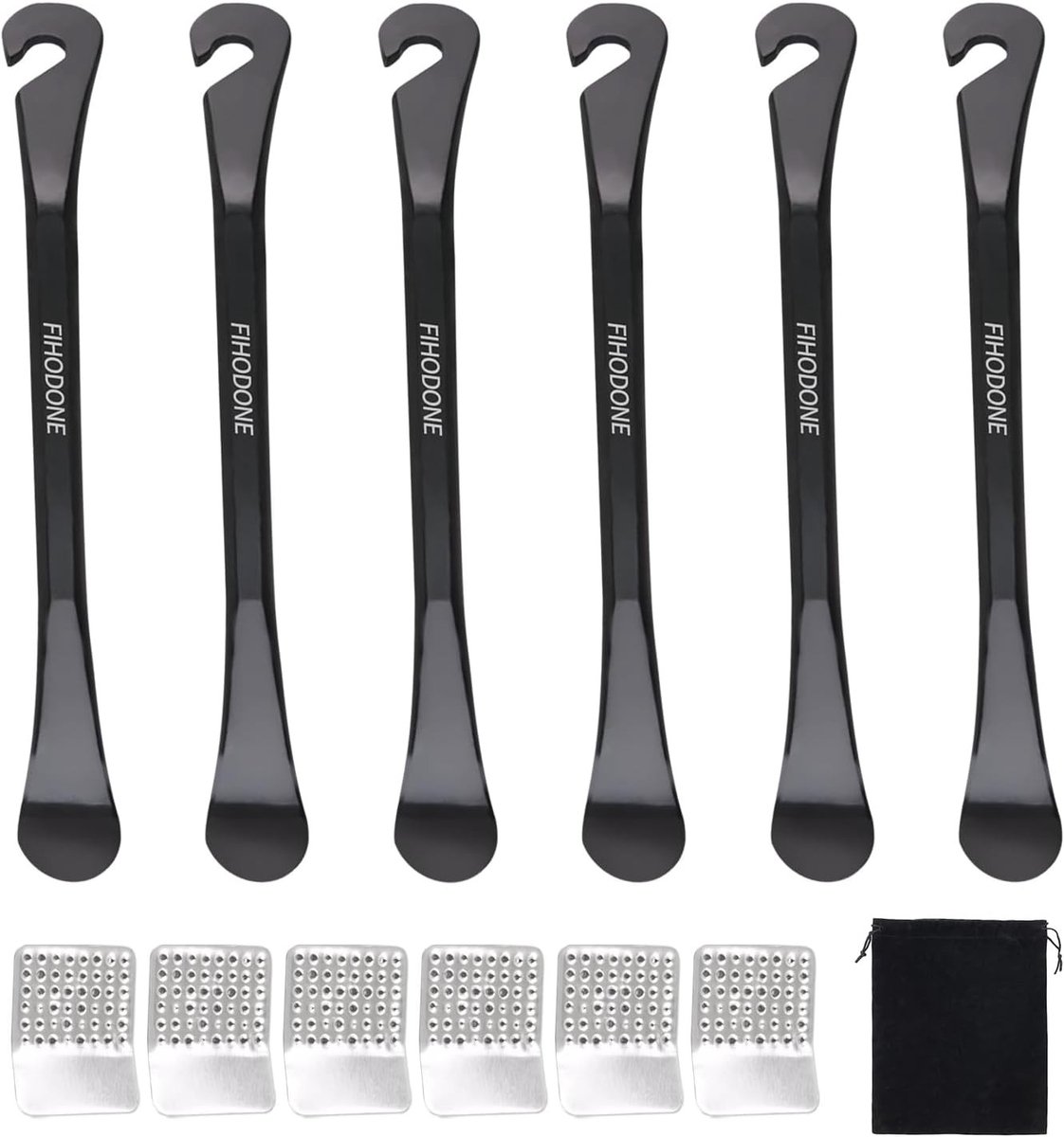 6 stuks bandenlichters voor fietsbanden - fietsgereedschap - bandenwisselgereedschap - zwart metaal rasps - geschikt voor all type banden - handige fiets accessoires met stevige grip - reparatietools voor fietsbanden