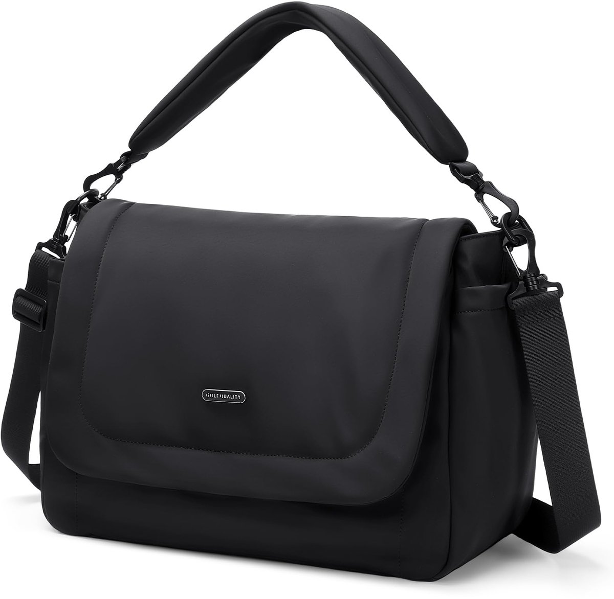 SnelShoppen - Golf Quality 22L Puffer Luiertas Tote - Grote Capaciteit Baby Luier Tote Reis- en Ziekenhuis Tas voor Mama - Zwart - Duurzaam en Stijlvo