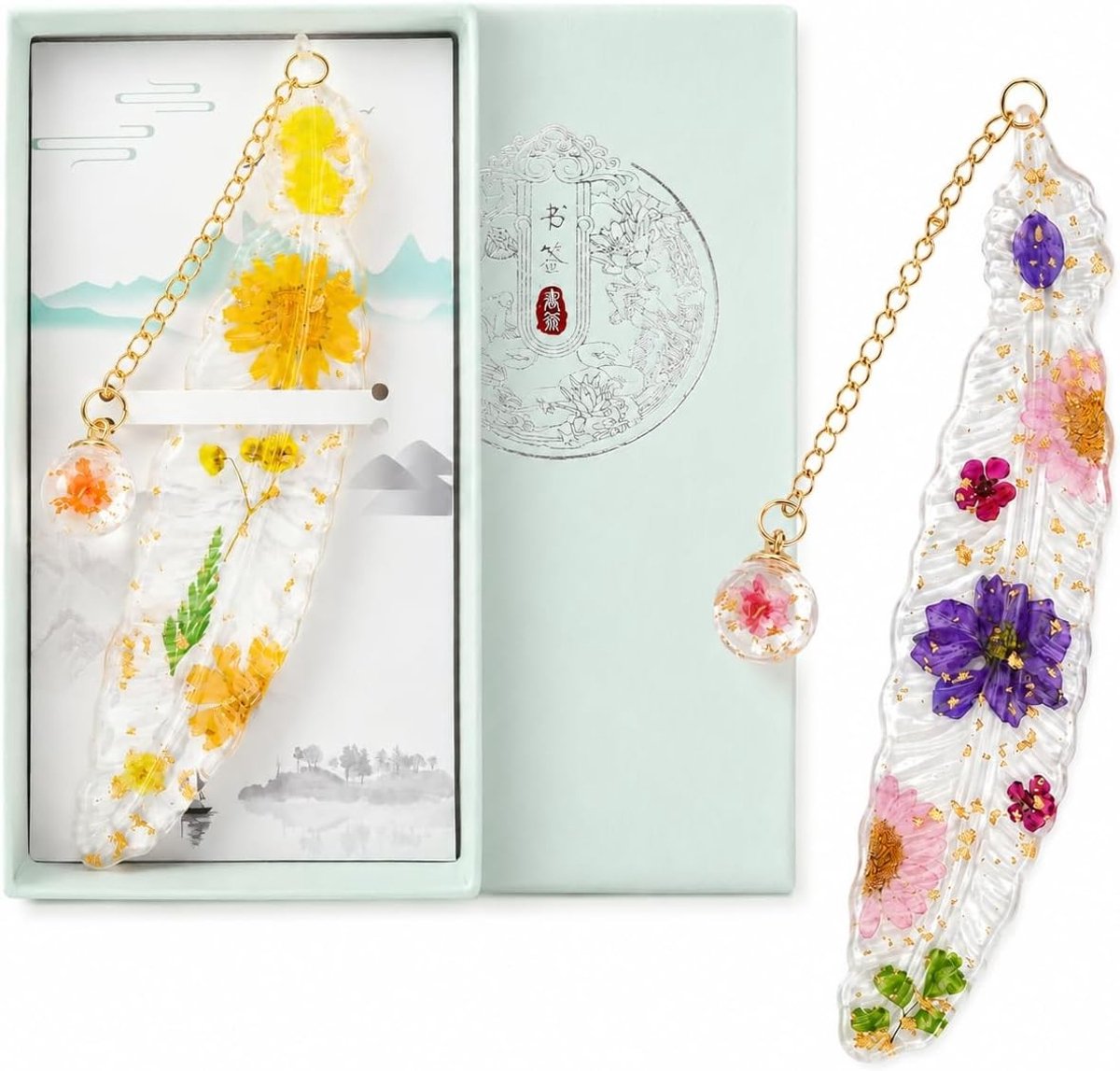 Bladwijzer met geperste bloemen, unieke leesaccessoires voor boekenliefhebbers, perfect cadeau voor leraren, moeders en grootmoeders