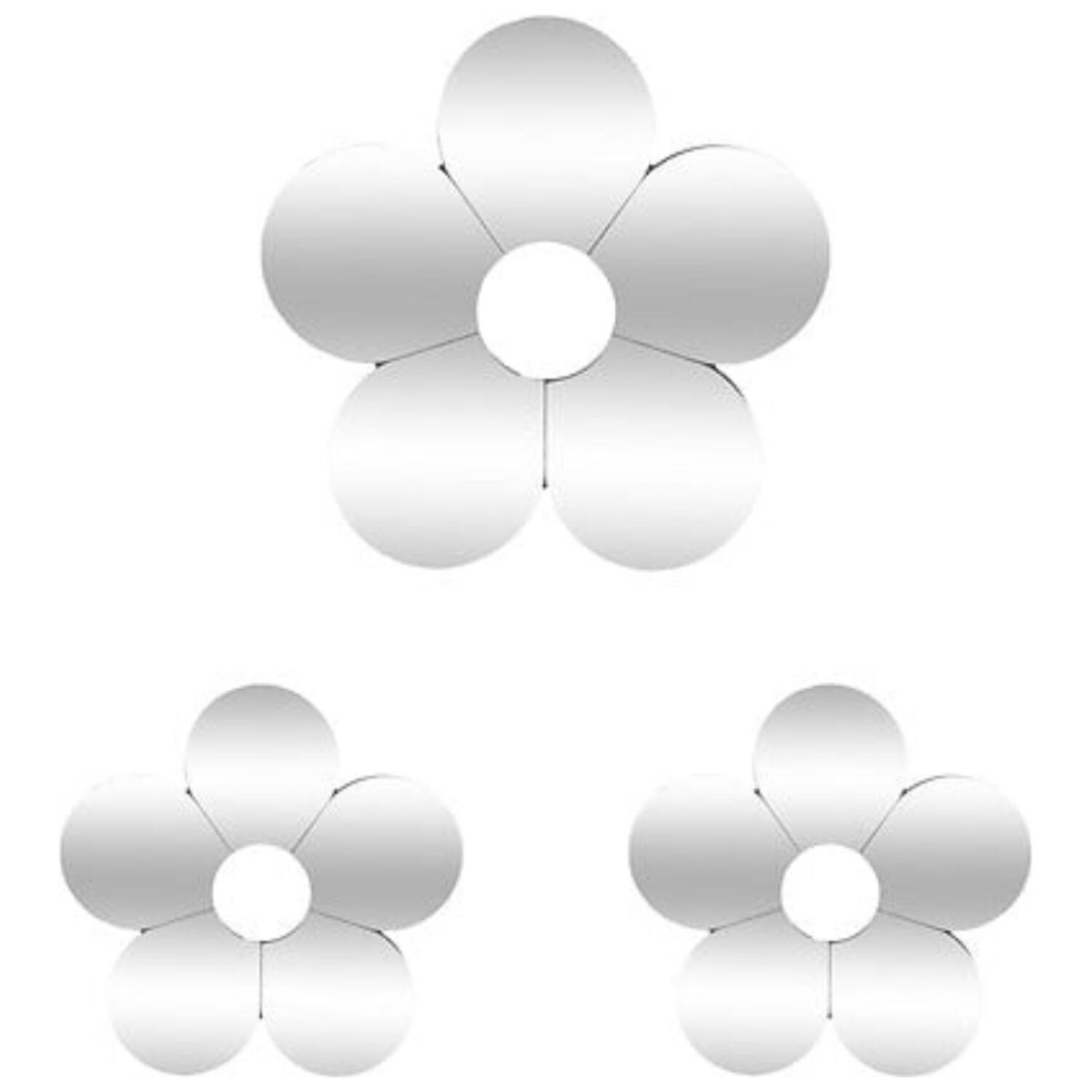 Atmosphera Wandspiegel set Bloemen - 3-delig - spiegels - 30 x 30 cm - kinderkamer