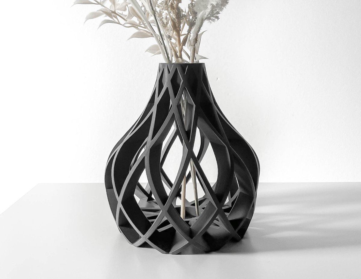 Skushy Vaas Vukan - Geschikt voor Bouwbloemen - Japandi Designvaas voor Droogbloemen en Kunstbloemen - Sculpturale Decoratieve Vaas - Moderne Woondecoratie