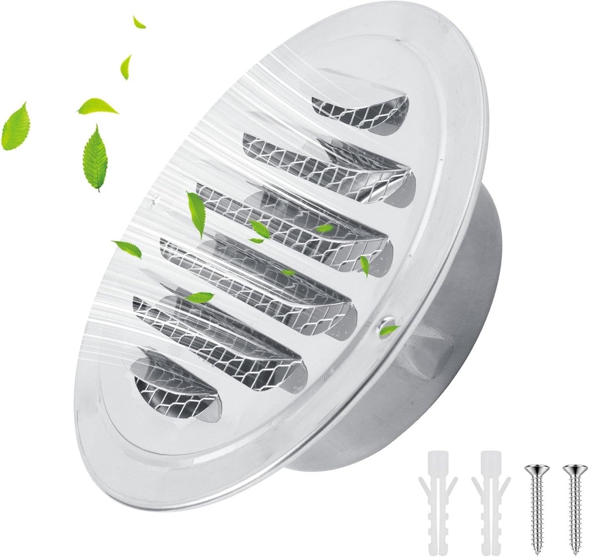 Ventilatierooster met insectennet en gesp, rond afvoerrooster voor buitengebruik, weerbest