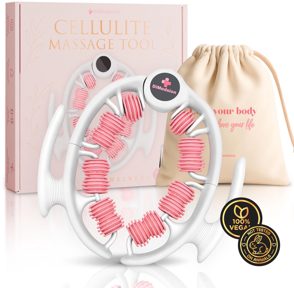 SnelShoppen - Anti Cellulite Massage Roller met 14 Rollen voor Lymfedrainage, Cellulite Massager voor Betere Doorbloeding van Benen en Billen, Ideaal