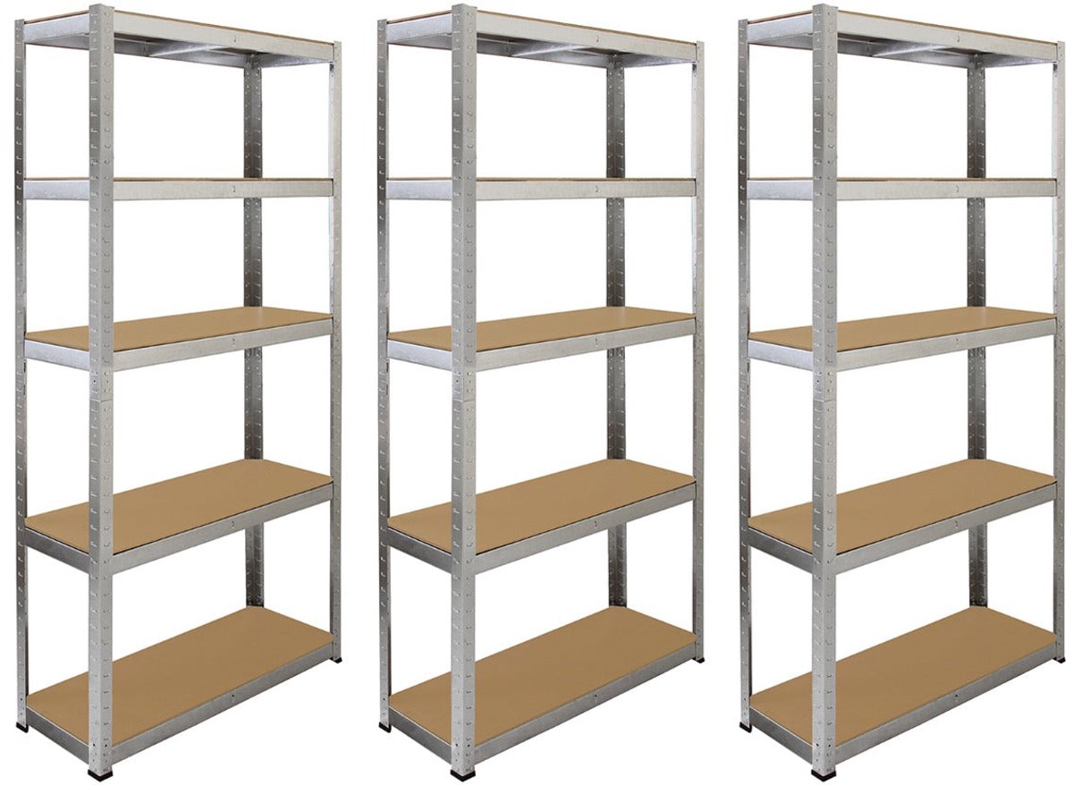 Stellingrekken 6-pack - 175kg per plank - mdf-planken - montagevrij