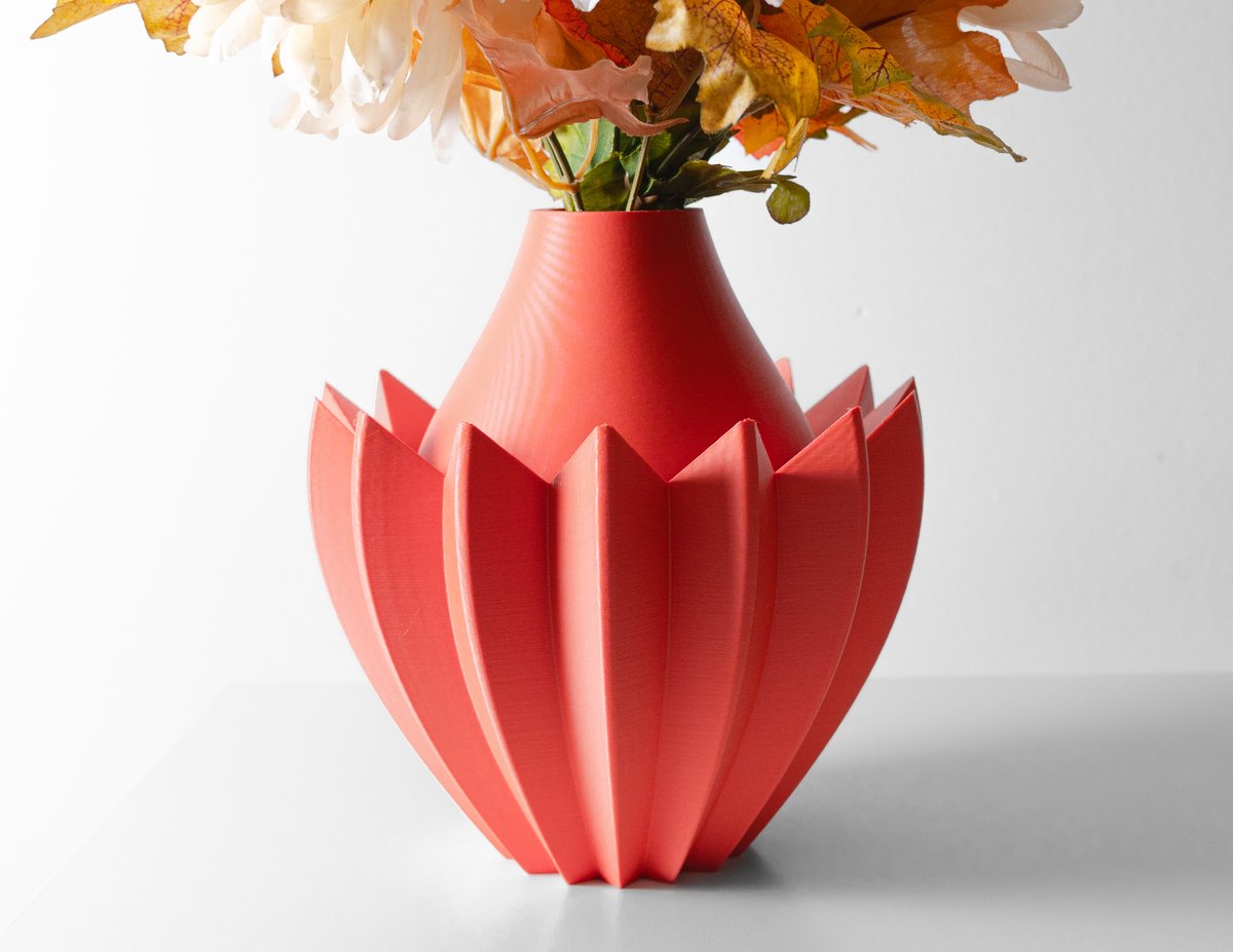 Skushy Vaas Makio - Geschikt voor Bouwbloemen - Japandi Designvaas voor Droogbloemen en Kunstbloemen - Sculpturale Decoratieve Vaas - Moderne Woondecoratie