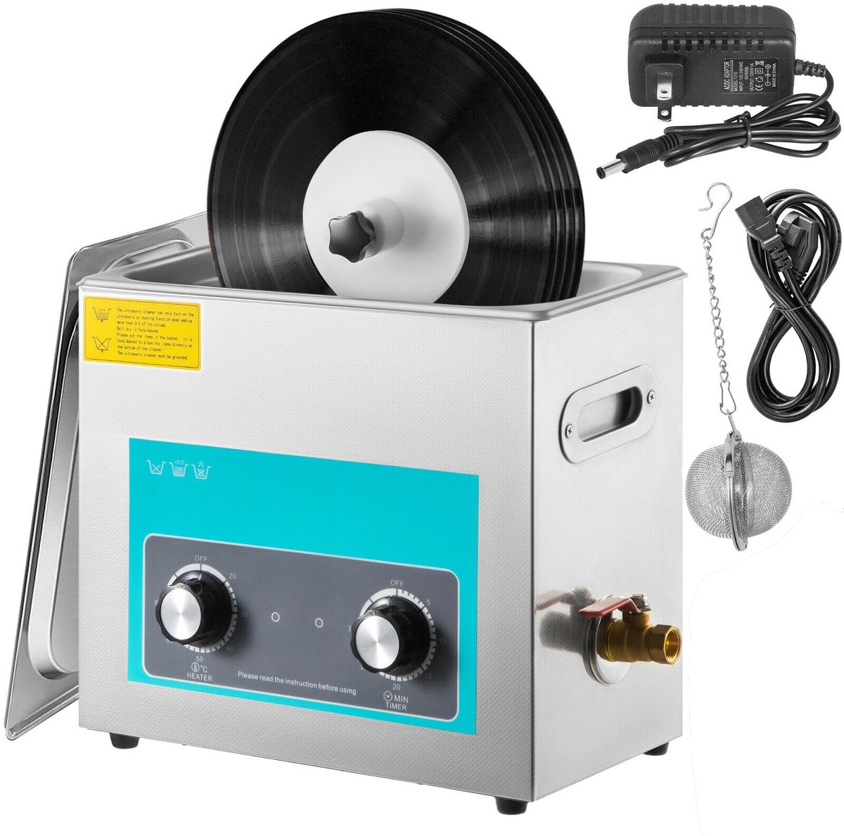 SnelShoppen - Digitale Ultrasone Reinigingsmachine 6L RVS, 180W Ultrasonisch Schoonmaakapparaat voor Brillen, Horloges, Sieraden, 33x18x28.5 cm