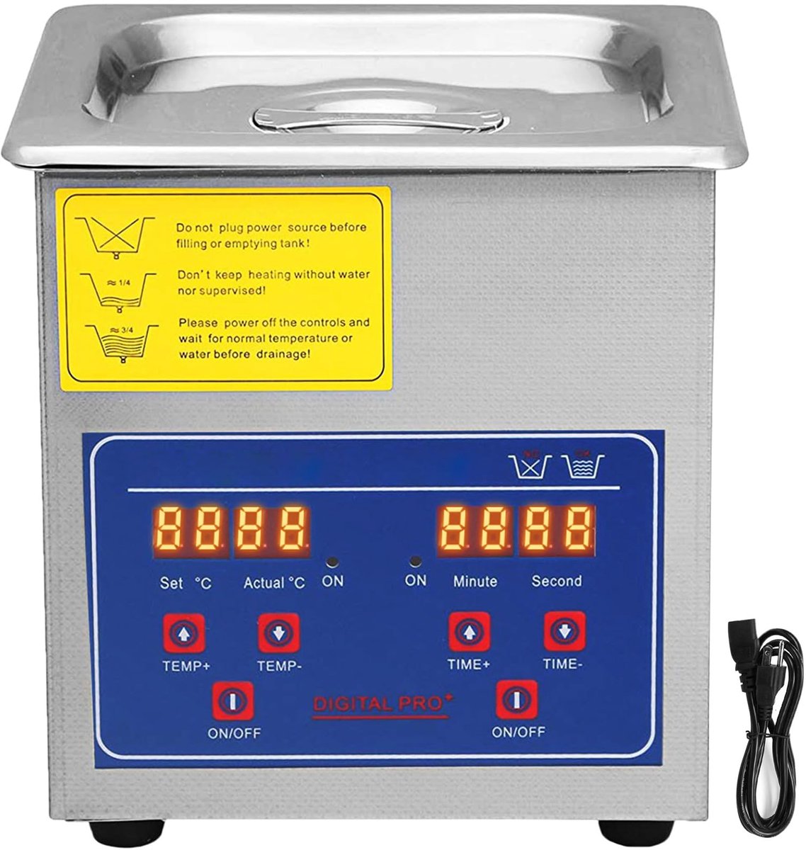 SnelShoppen - Ultrasone Reiniger 1,3 Liter voor Glazen, Sieraden, Valse Tanden, Munten - Digitale Timer, Compact Ultrasoon Reinigingsapparaat