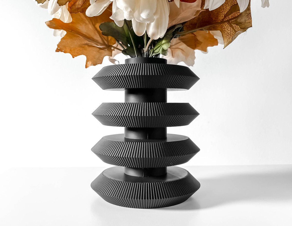Skushy Vaas Enima - Geschikt voor Bouwbloemen - Japandi Designvaas voor Droogbloemen en Kunstbloemen - Sculpturale Decoratieve Vaas - Moderne Woondecoratie