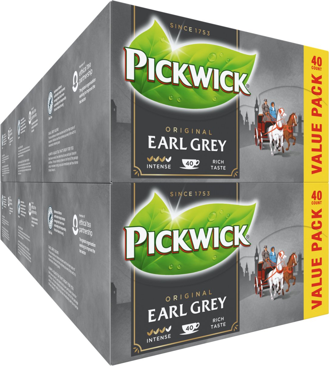 Pickwick Earl Grey Zwarte thee Voordeelpak 6 x 40 teezakjes