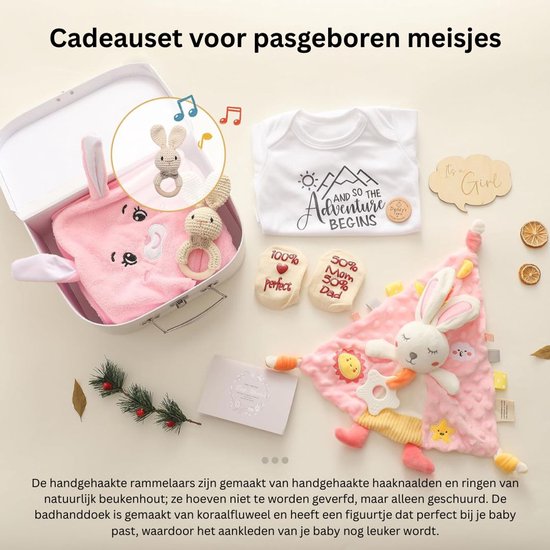 Kraammand - Geboortemand - Kraamcadeau Meisje - Wit — afbeelding 4
