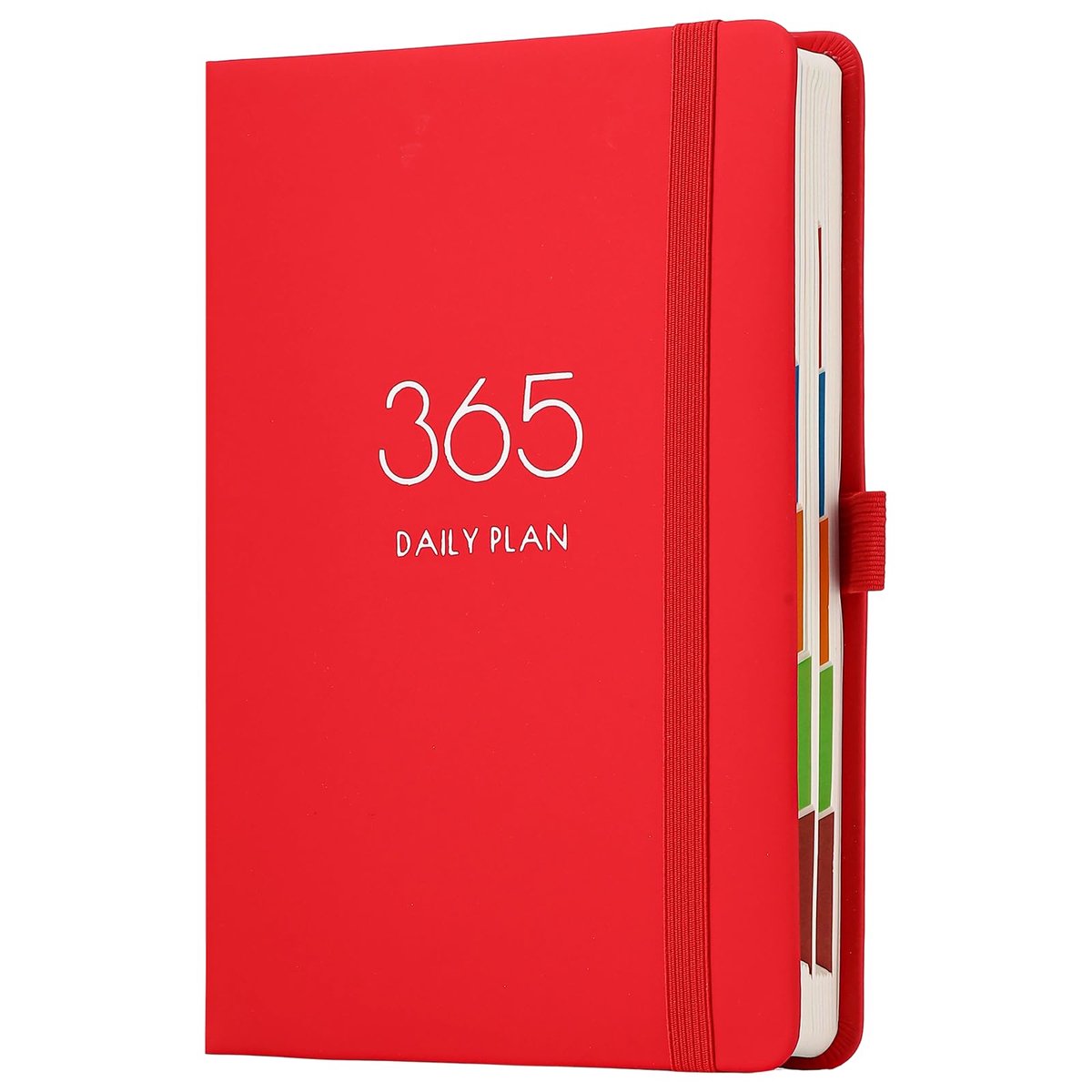 SnelShoppen - Dagboek 2026-2027 A5 Dag Per Pagina Planner met Maandelijkse Tabs, Kleurrijk Ontwerp, Penlus, Achterzak, Elastische Sluiting voor Organi