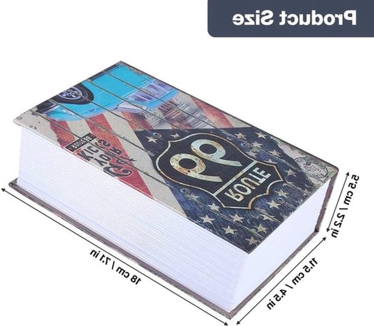 Boekveilige Box met Sleutel 18 x 11,5 x 5,5 cm - Verstevigde Kluis voor Geld, Sieraden en Waardevolle Spullen voor Thuis en Kantoor
