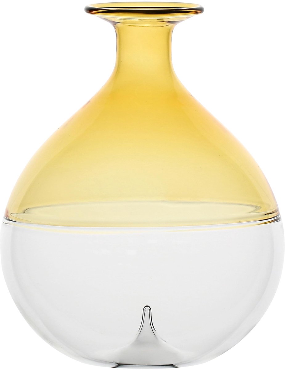 Vaasje van borosilicaatglas - Geel - Ø 12 cm