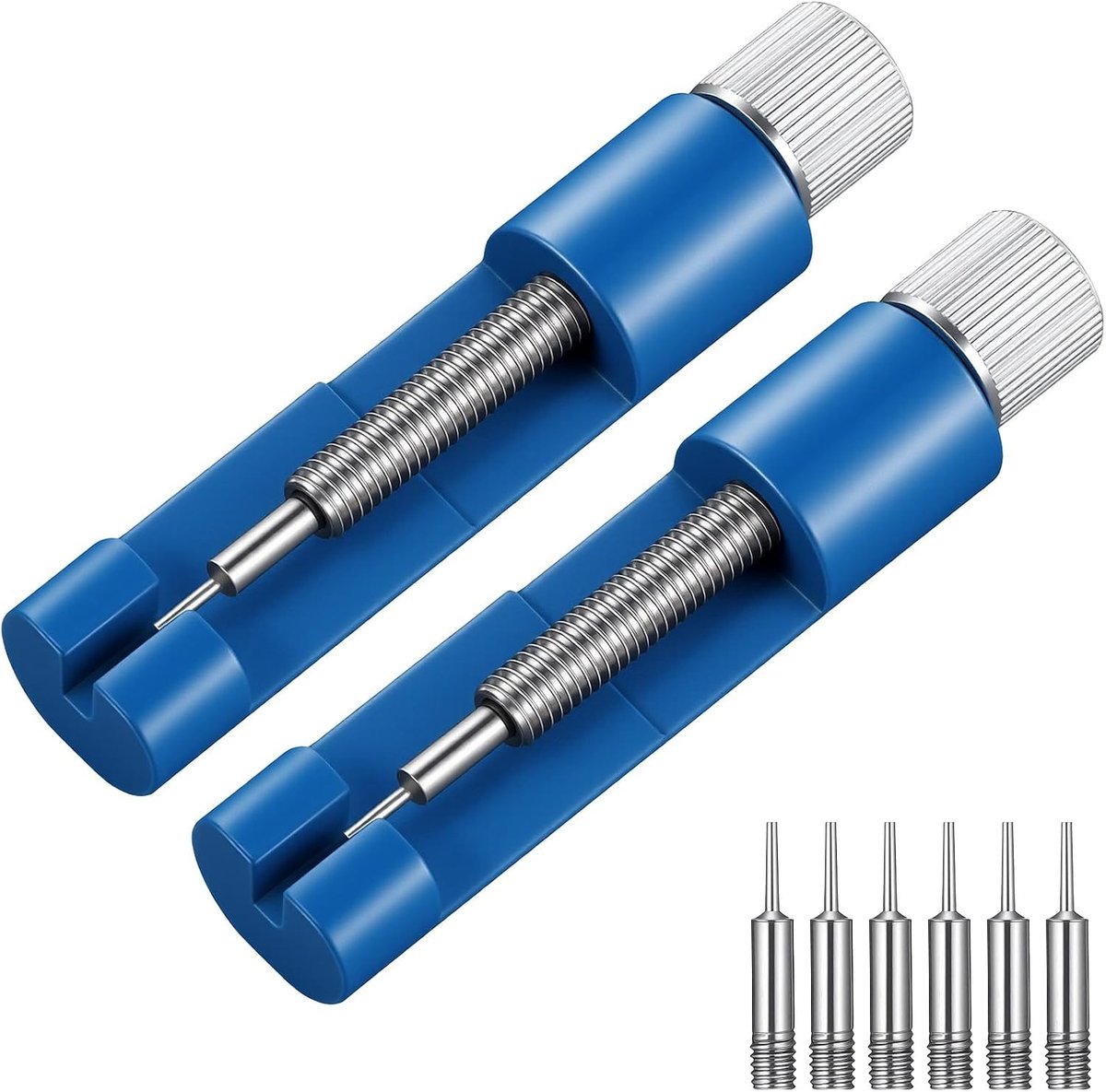 Set van 2 horlogebandjes met 6 extra pennen en 2 sets horlogemakersgereedschap voor het inkorten van horlogebanden en het vervangen van pennen