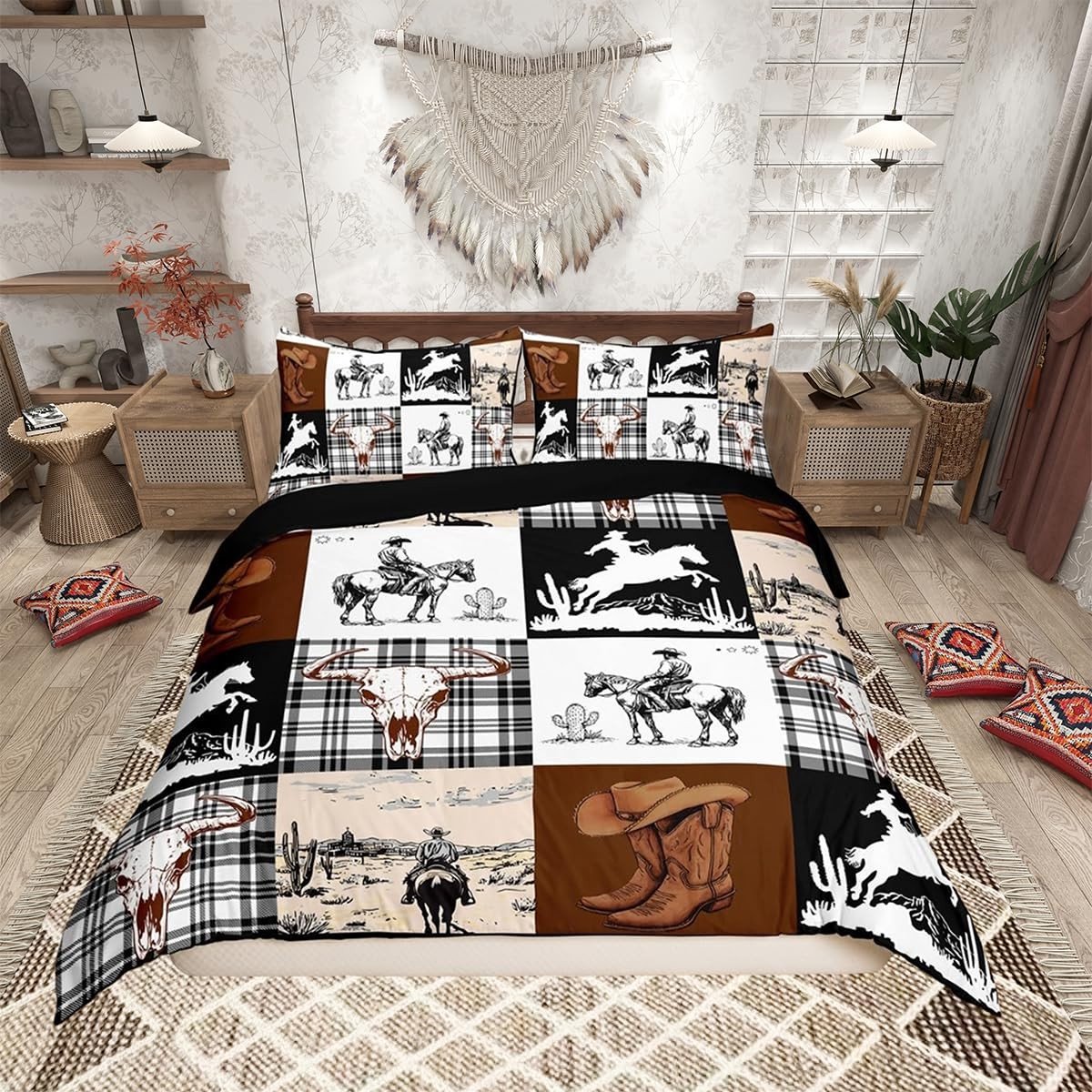 Dekbedovertrekset Dubbel - Rodeo Stijl met 2 Kussenslopen