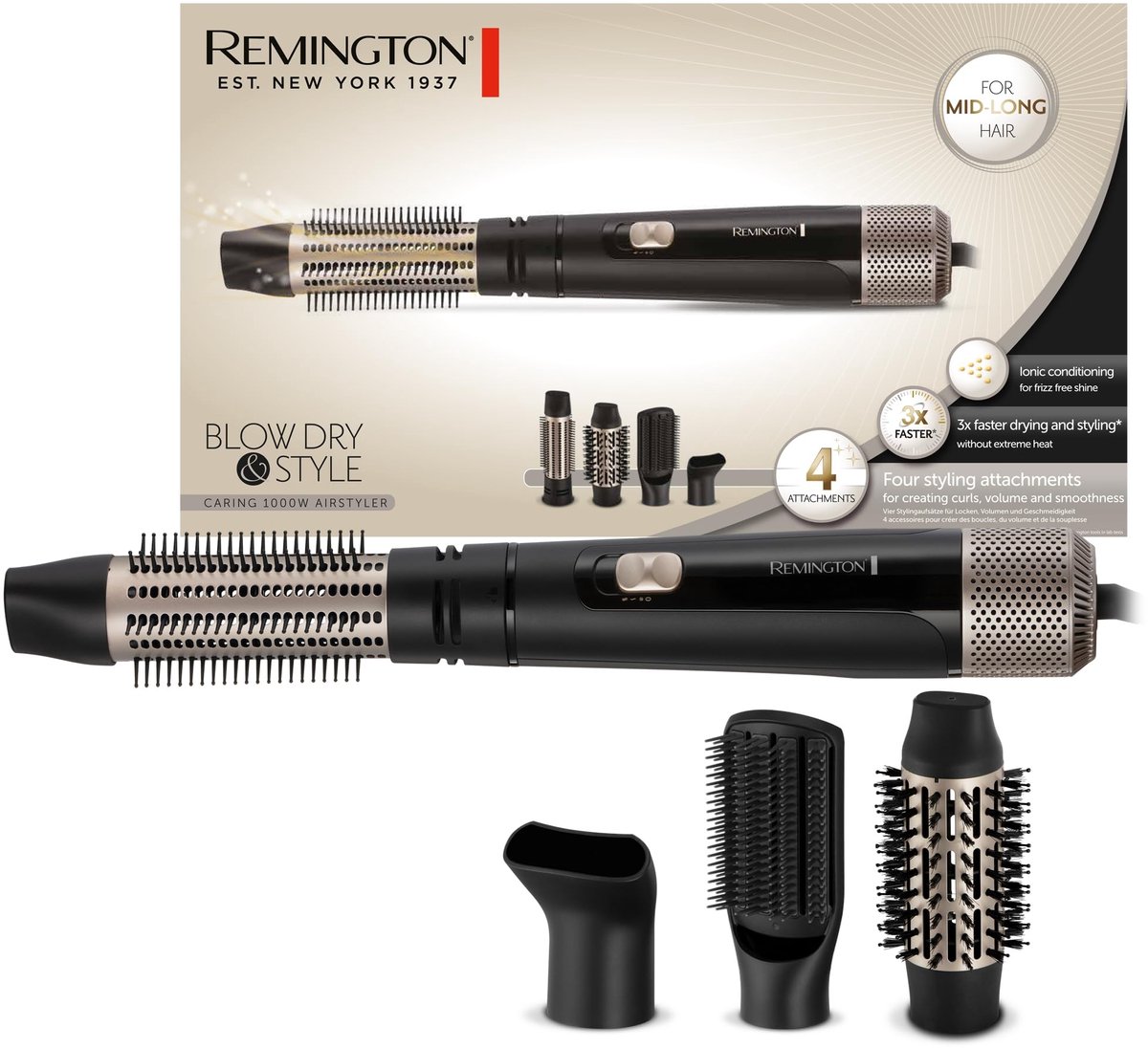 Föhn en Styling Set - 1000W met Borstelfunctie