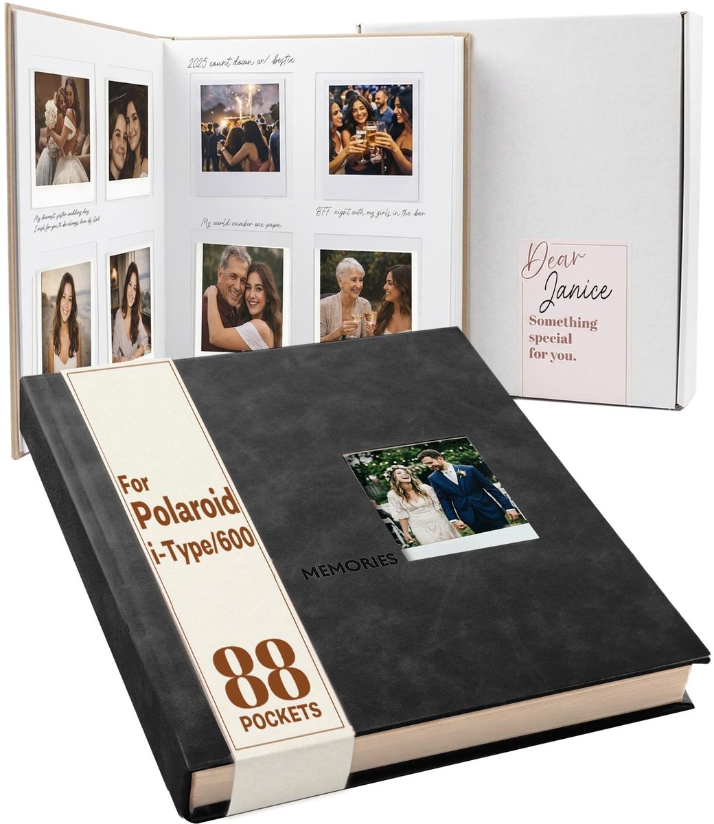 Instant Fotoalbum - Zwart met Schrijfruimte en 80 Pockets