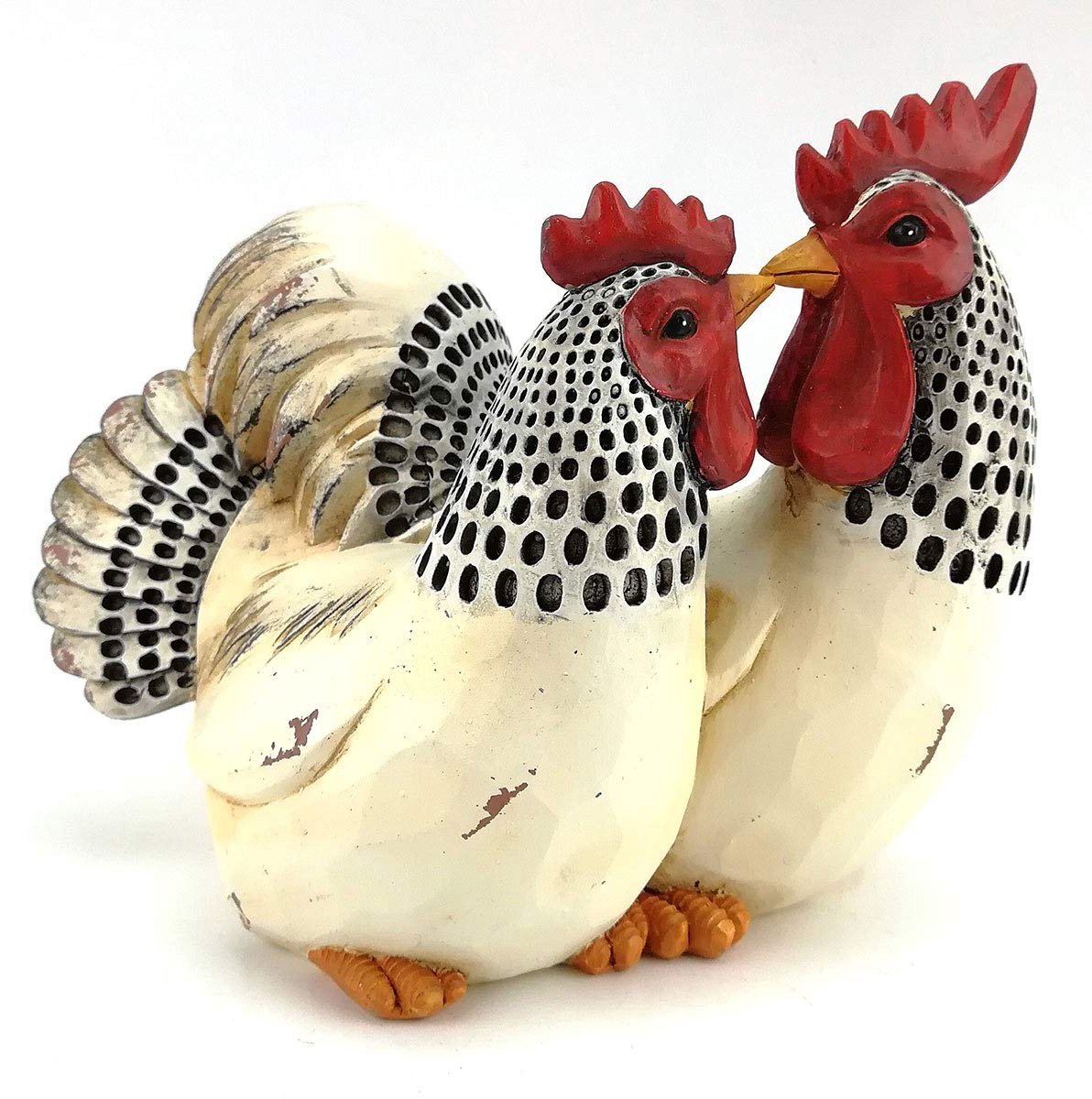 Decoratieve figuur haan en kip - 16 cm