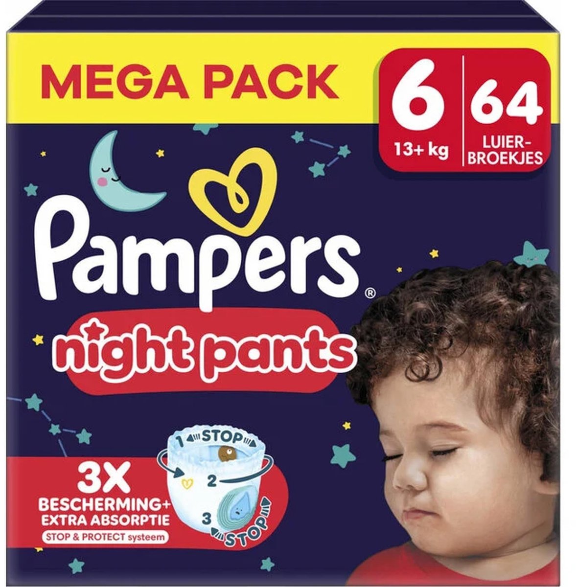 Baby Dry Night Pants - Size 6 - Mega Pack 64 stuks