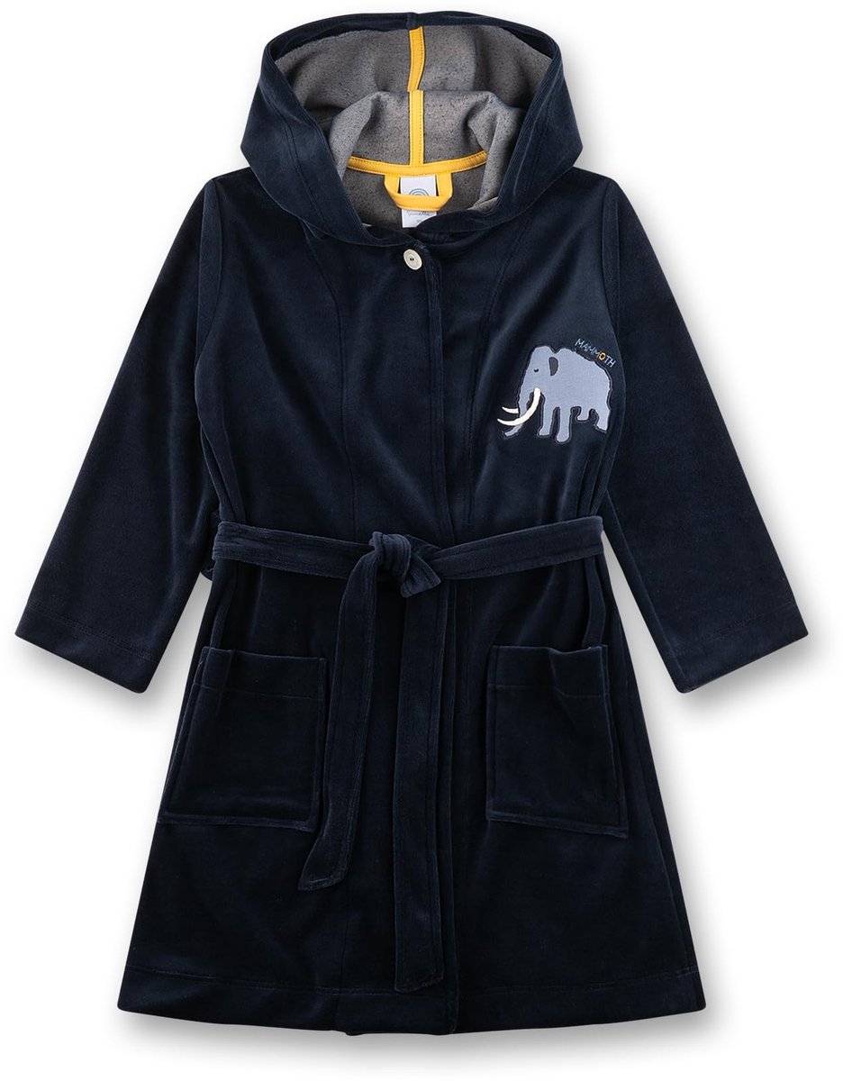 Kinderen Badjas - Knuffelzacht met Dierenprint - Blauw 140