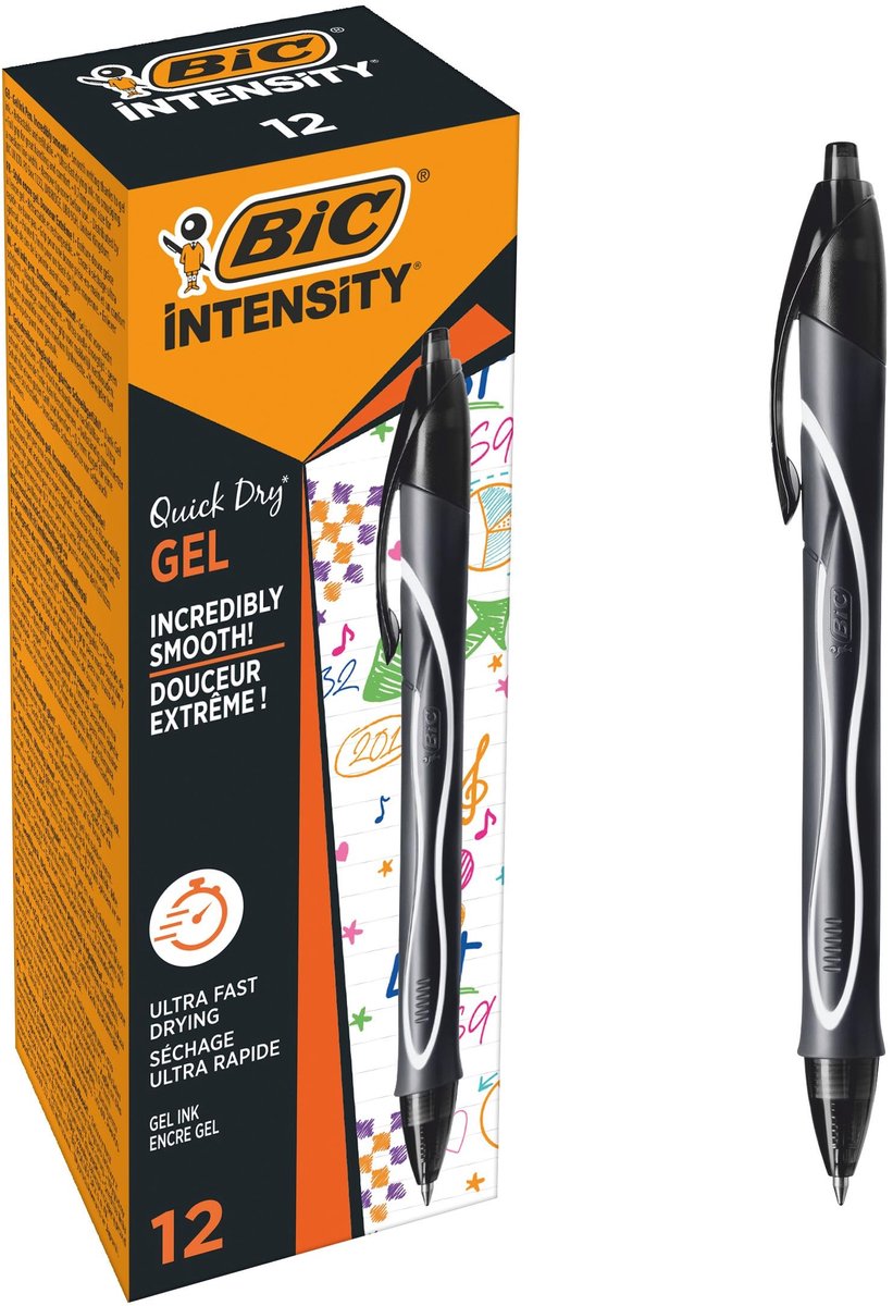 Gel-ocity Quick Dry Balpen - Zwart - Verpakking van 12