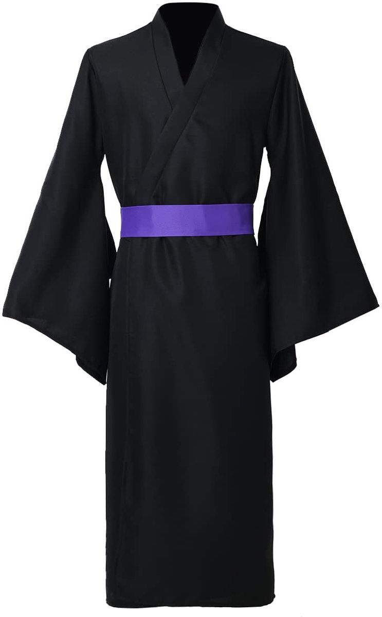 Traditionele Japanse Yukata Kimono Badjas voor Mannen - Zwart