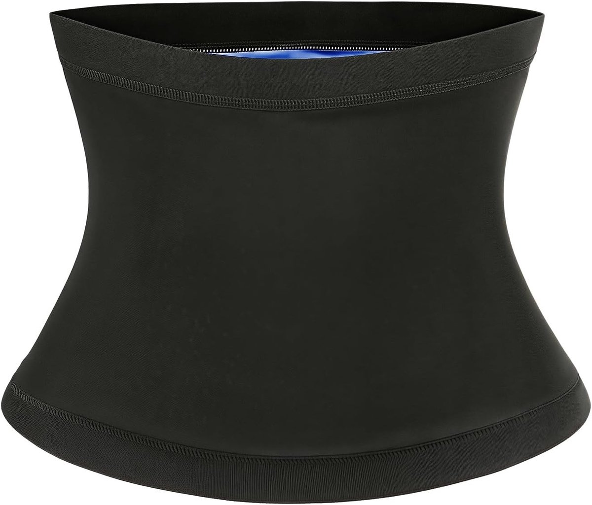 Outdoor buikriem voor dames en heren - Zwart met blauwe binnenkant, zweetband en tailletrainer voor optimale ondersteuning