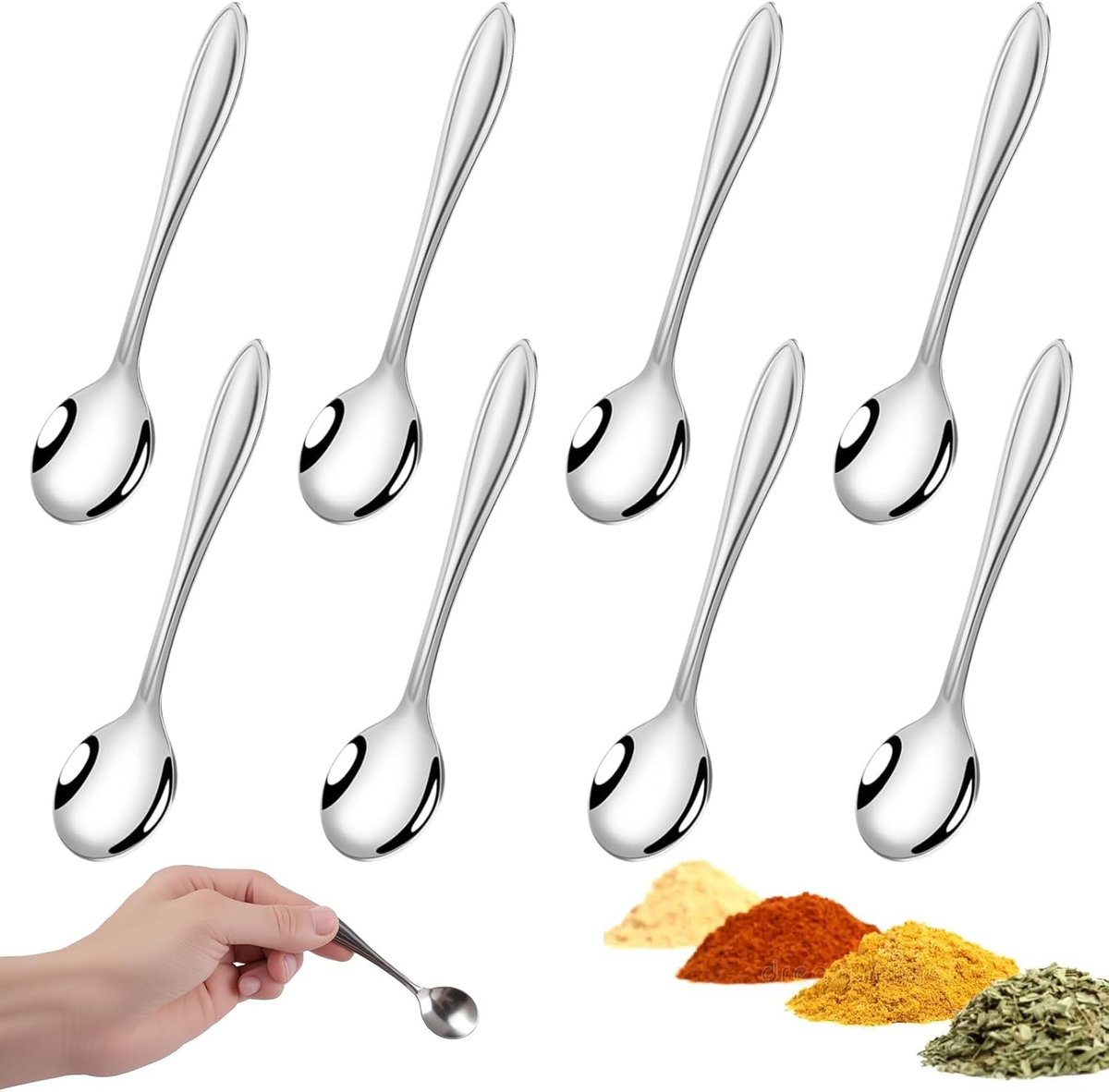 Mini Specerijlepjes Set van 8, Schattige Kleine Lepels van 9x2cm voor Koken en Bakken