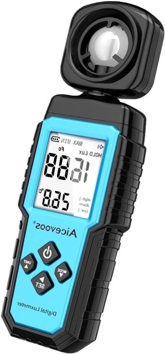 Digitale Lichtmeter - Luxmeter Fotometer - Lichtmeting Fotografie - Draaibare Sonde - 200.000 Lux - Zwart