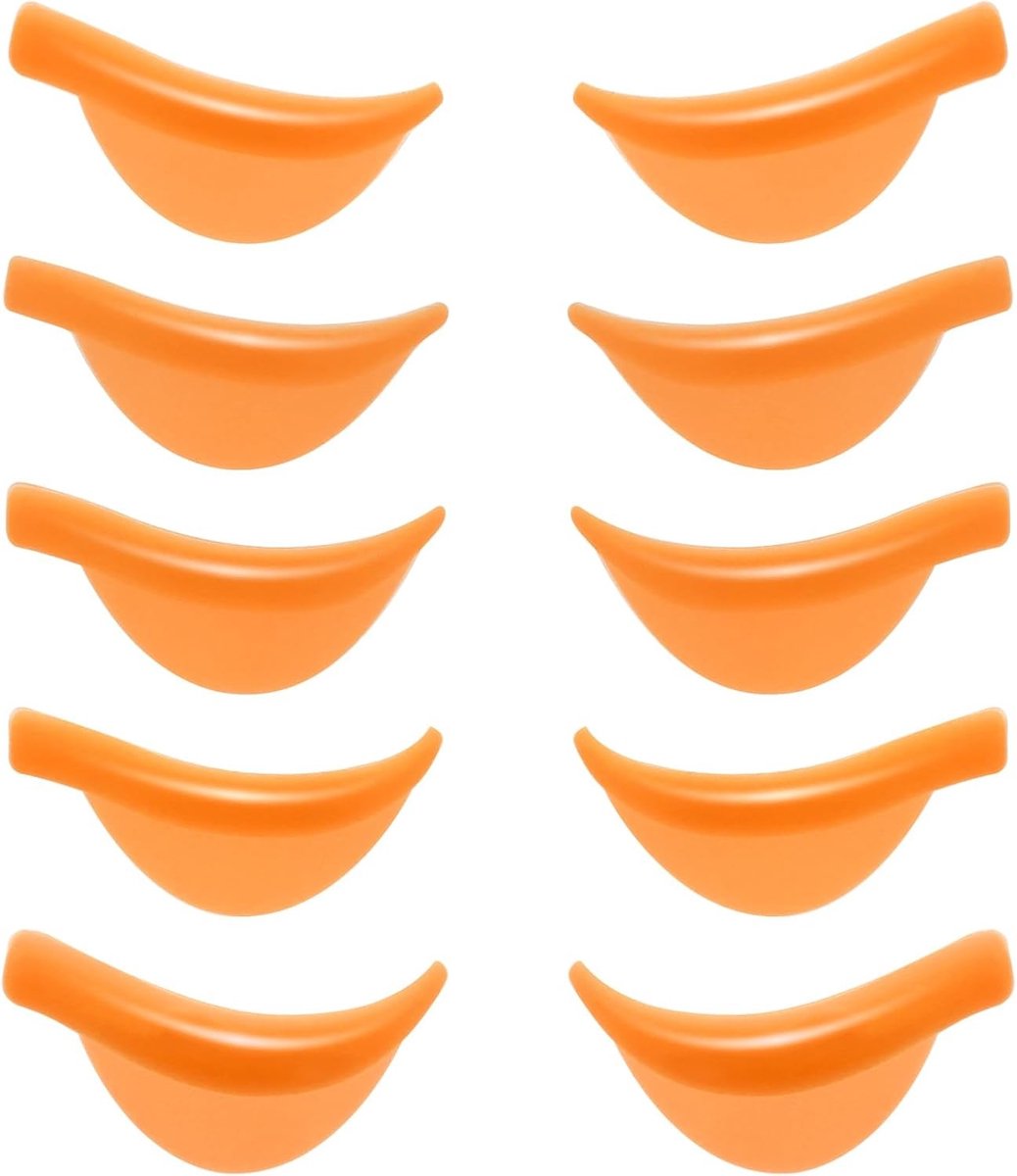Siliconen Curler Pad Set voor Wimper Lift en Lamineren - 10 Stuks in 5 Maten, Herbruikbare Zachte Pads voor Make-up en Schoonheid DIY Tools (Oranje)