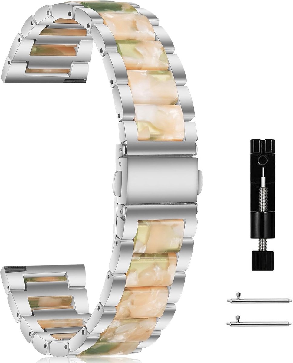 Elegante metalen armband voor horloges, geschikt voor 20 mm en 22 mm, lichte en duurzame horlogebanden voor dames en heren