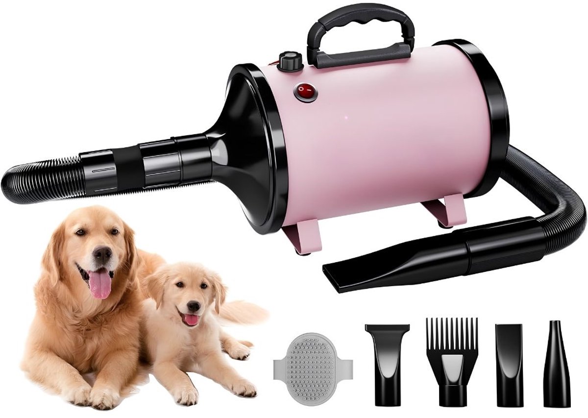 TYR® Hondenfohn - 3200W - Stille Haardroger - Haardroger voor Huisdieren - Roze - 44cm x 28cm x 20cm