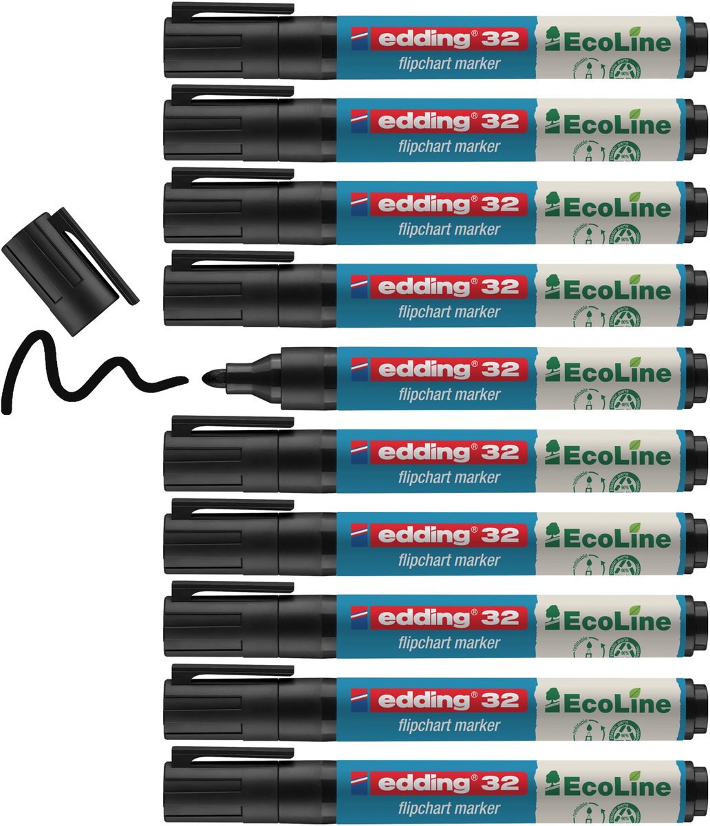 Flipchart Marker - Zwart - Doos van 10 Stuks