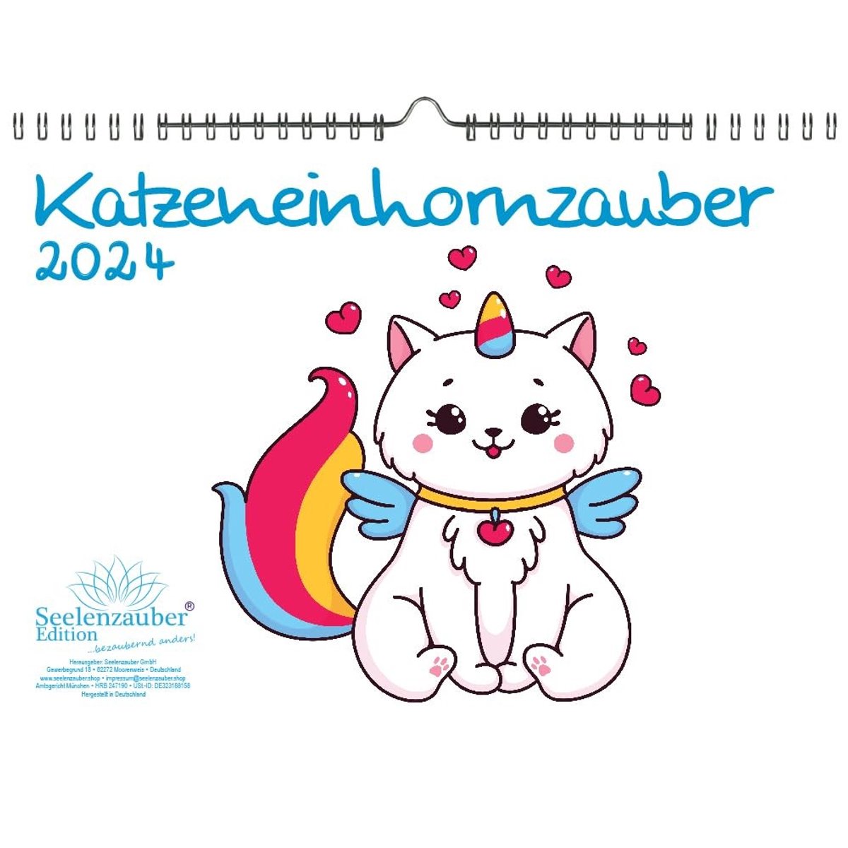 Katteneenhoorn Magie Kalender 2024 - A4 formaat