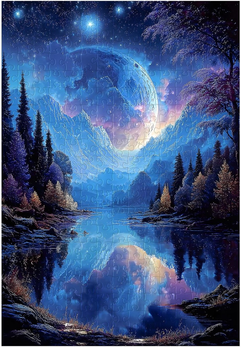 300 Stukken Puzzel - Dromerige Maan Nacht