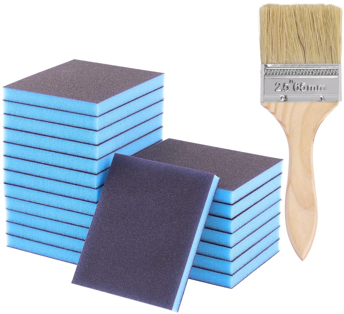 Set van 21 Schuurpads - 120 grit met 20 herbruikbare blokken
