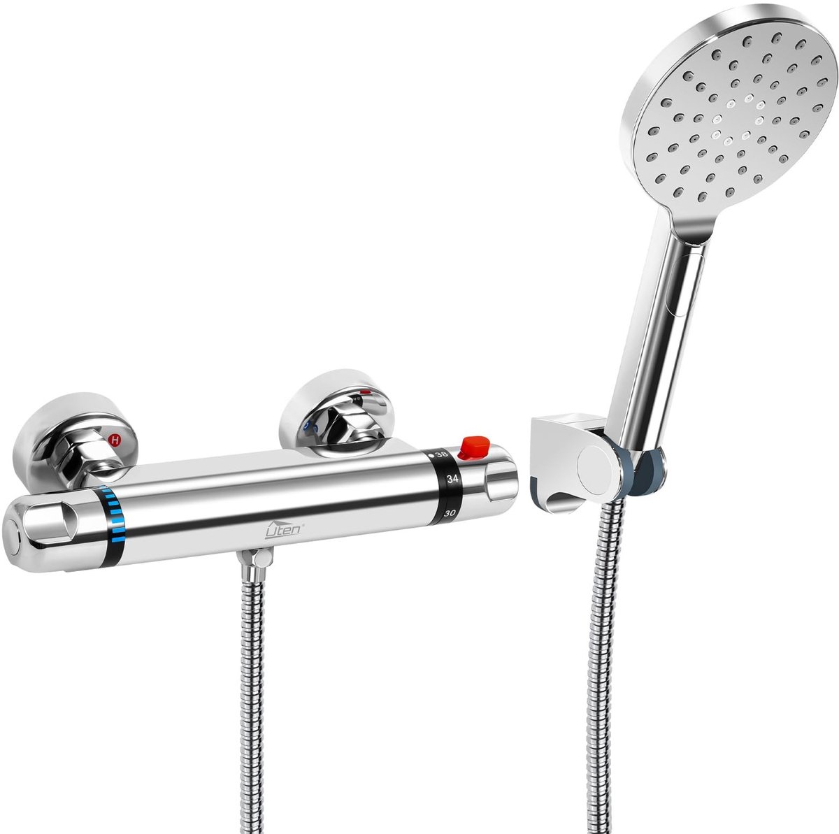 Thermostatische Doucheset - 3 standen douchekop - Chroom