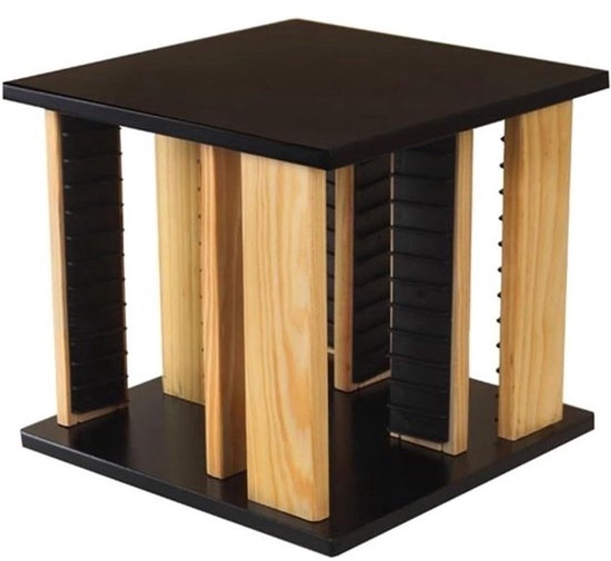 Draaibaar Houten CD-rek - DVD Opbergrek Platenrek - Media Organiseren - Opslag aan vier zijden - 28x28x27 cm - Houtkleur