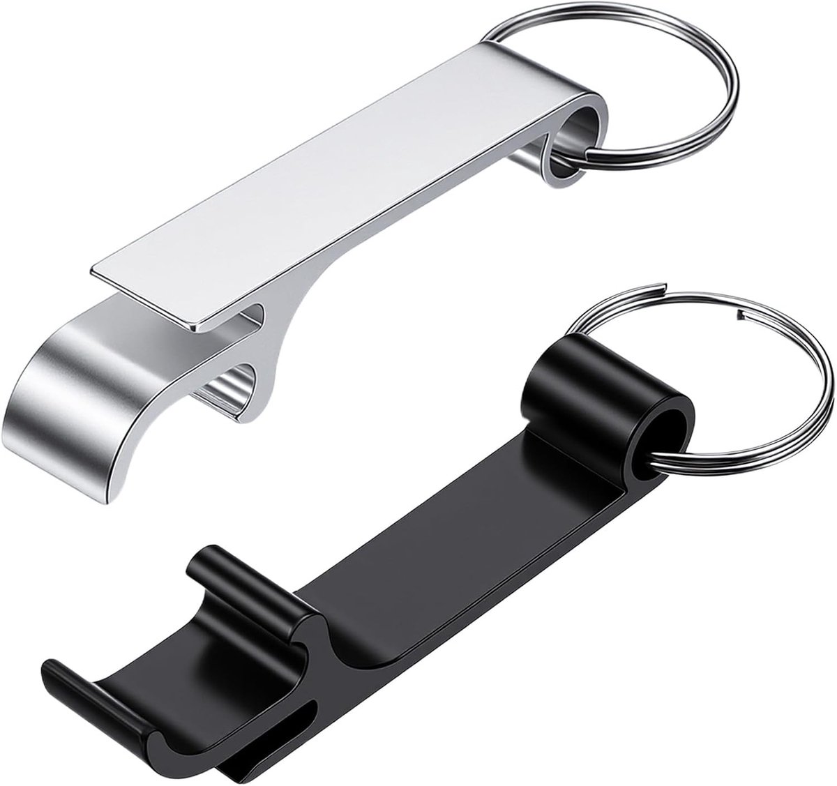 2 Stuks Sleutelhanger Flesopener van Aluminium - Mini Multifunctionele Flesopener voor Feestjes, Barbecues en Kamperen