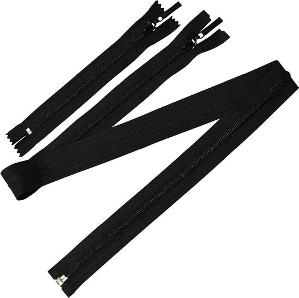 Ritsen Set - Sluitingen Naaien - Kleding Repareren - Decoratieve Trekkers - 85 cm en 16 cm - Zwart