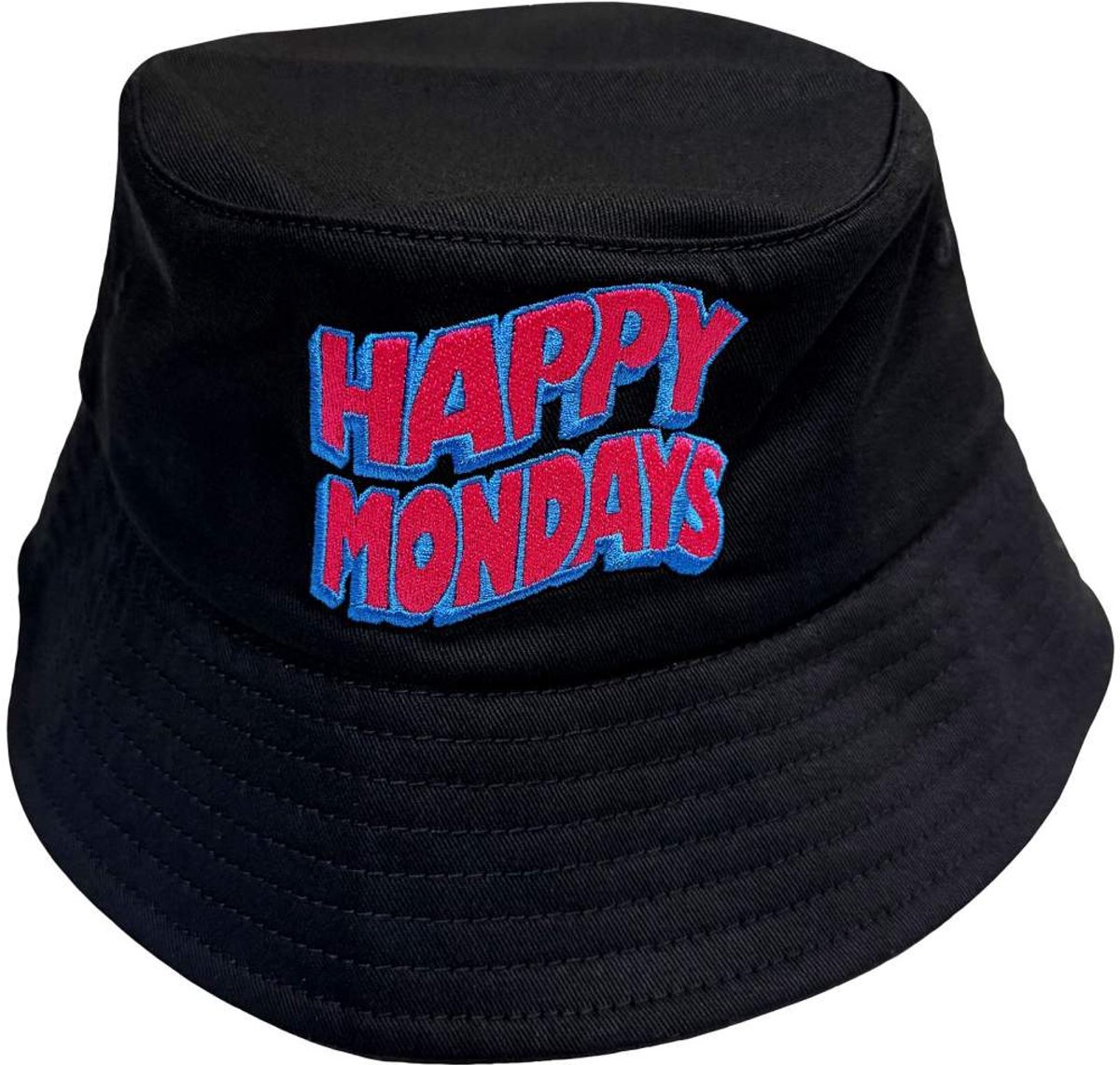 Happy Mondays - Wavy Logo Bucket hat / Vissershoed - S/M - Zwart