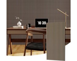 Wood Slat Acoustic Wall Panels 2 Pack 120X60Cm MDF Soundproof Sound Absorbing 3D Wall Decor Panels For Home Office Studio Bedroom Oak