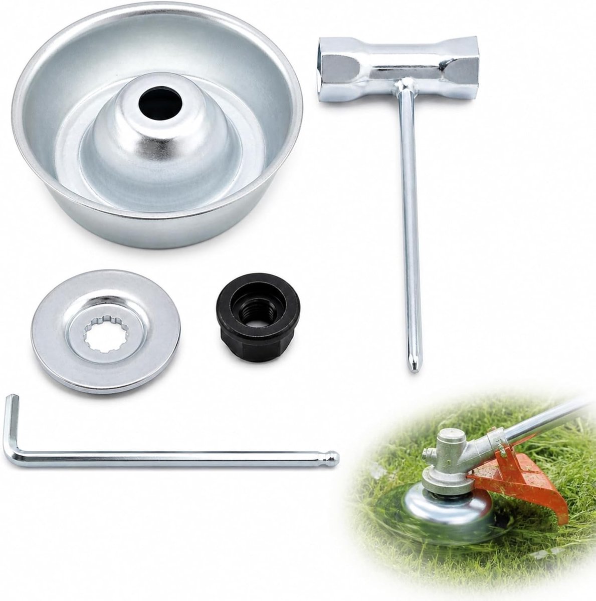 Bladadapter kit voor onderhoud van diverse FS modelseries, perfect passend voor FS55, FS56, FS70, FS80, FS90, FS94, FS100, FS110, FS120, FS130, FS200 en FS250, ideaal voor snaartrimmers en borstelsnijders