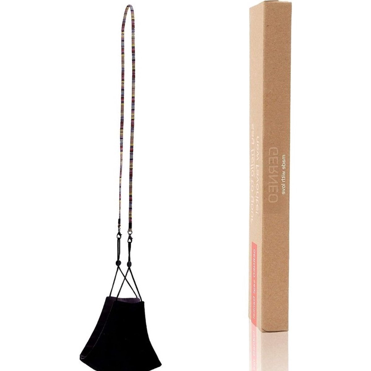 Brilkoord Stof - Brillenband Brilketting - Veilig Bril Dragen - Met Boho Flair - Extra Lang - Mat Zwart