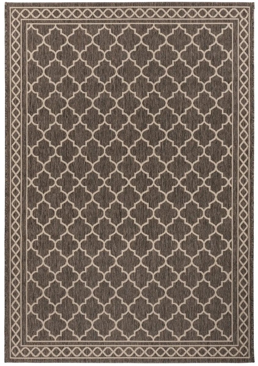 Dutch XXL Buitenkleed | Splash | Ornamenteel | Bruin/Crème | Buitentapijt | Tuintapijt