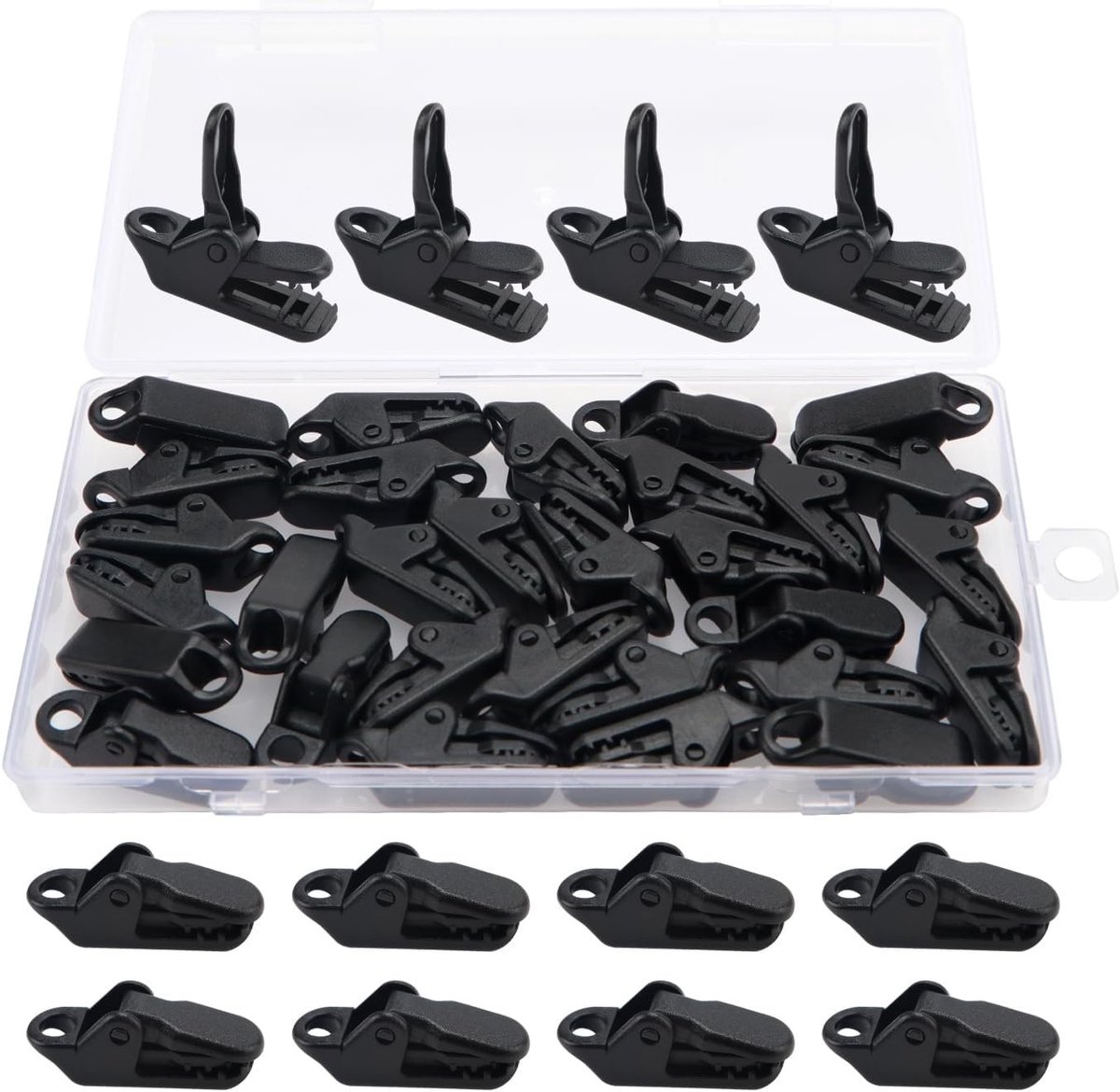 30 Stuks Tarp Clips en Tent Klemmen voor Buitenactiviteiten - Ideaal voor Tentbevestiging en Zeilbeveiliging (Zwart)