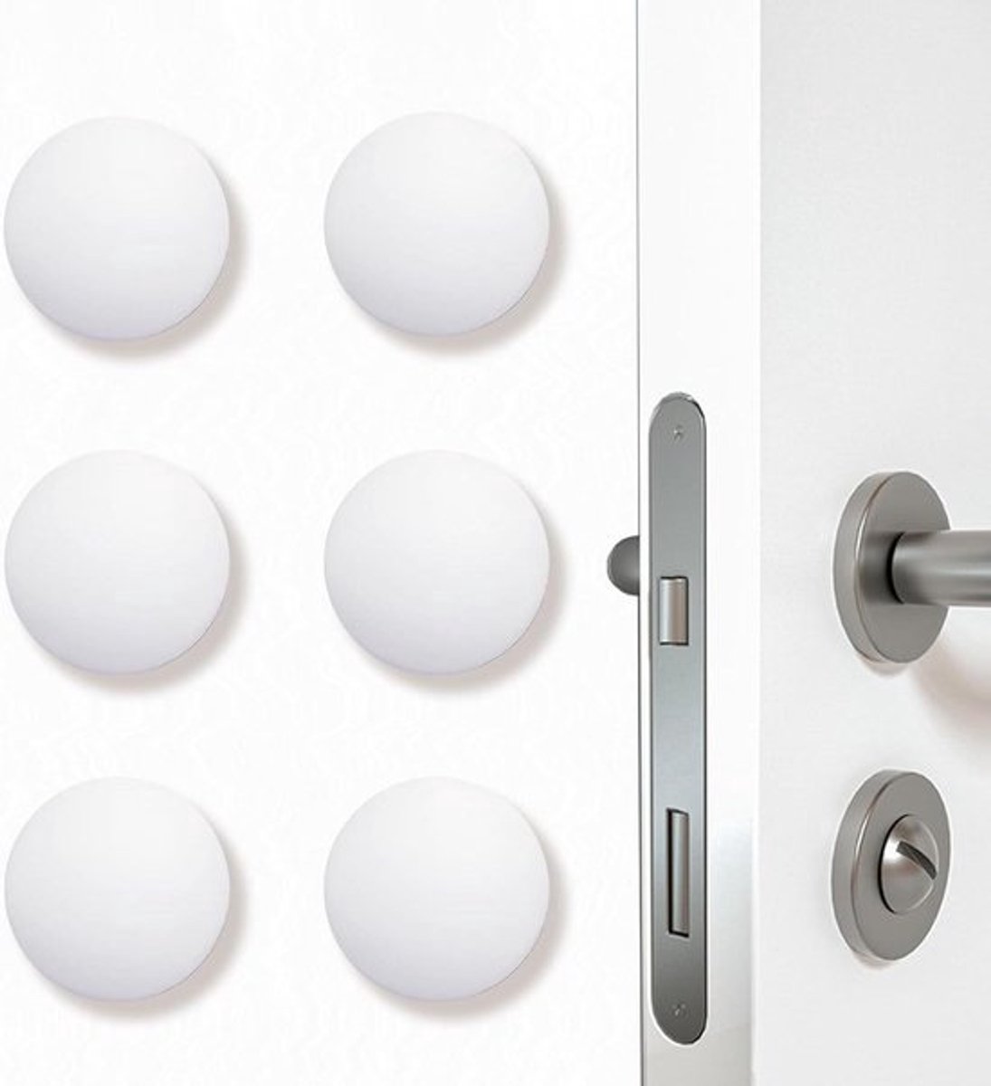 Deurstoppers Muurbeschermer - Deurbumper Geluiddemper - Muren Beschermen - Zelfklevend Siliconen - 6 stuks - Wit
