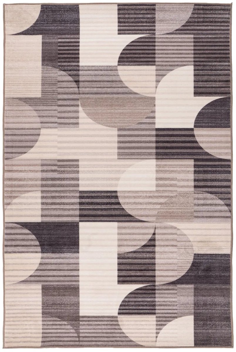 Dutch XXL Wasbaar Vloerkleed | Tapijt | Vegas | Geometrisch | Taupe | 200x290 cm